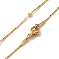 Collier chaîne satellite en acier inoxydable 304 plaqué sous vide PVD pour hommes et femmes&nbsp;STAS-E001-15G