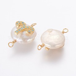 Connettori di collegamenti di perle naturali&nbsp;PEAR-F012-03G-C