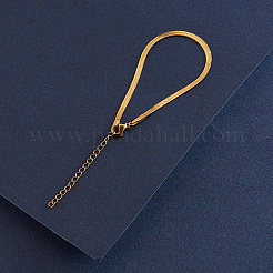 3 mm flaches Schlangen-Kuppel-Fischgräten-Kettengliedarmband aus 304 Edelstahl für Männer und Frauen&nbsp;BJEW-CJC0001-02B