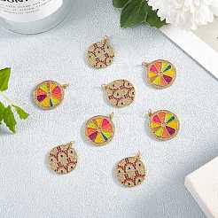 5pcs pendentifs en laiton micro pavé de zircone cubique écologiques&nbsp;KK-SZ0005-70