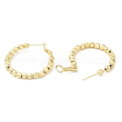 Boucles d'oreilles créoles rondes en laiton&nbsp;EJEW-K248-11G