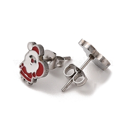3 Paar 3 Stile Weihnachten 304 Edelstahl Creolen & Ohrstecker Set für Frauen&nbsp;EJEW-K279-12H-P