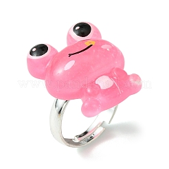 Verstellbare Ringe aus Harzfrosch für Damen&nbsp;RJEW-JR00649