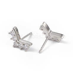 Aretes de corona con circonitas cúbicas transparentes&nbsp;EJEW-L234-077P