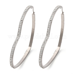 Orecchini a cerchio a forma di cuore in acciaio inossidabile 304&nbsp;EJEW-S242-01P-I