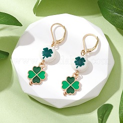 Synthetische weiße Jade Leverback Ohrringe&nbsp;EJEW-JE06307