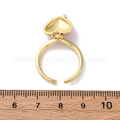 Offene Manschettenringe aus Messing und Emaille für Damen&nbsp;RJEW-U057-14A-G
