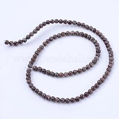 Chapelets de perles de flocon de neige en obsidienne naturelle&nbsp;G-Q462-4mm-37