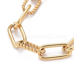 Bracelets à chaîne trombone en acier inoxydable 304&nbsp;X-BJEW-F412-03G