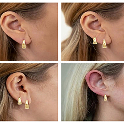 2 paire de boucles d'oreilles créoles en laiton de 2 styles&nbsp;EJEW-LP0001-58G