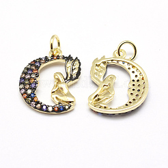 Pendentifs en laiton  avec zircone cubique grade AAA de micro pave&nbsp;ZIRC-P072-07G-NR
