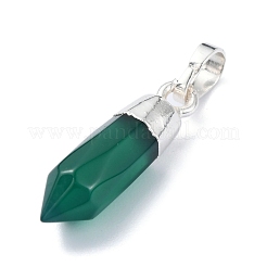 Natürlich gefärbte und erhitzte grüne Onyx-Achat-Anhänger&nbsp;G-NH0001-02P-02
