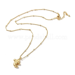 Collier pendentif lettre initiale en laiton&nbsp;NJEW-A015-21G-T