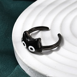 Manschettenringe aus Messing und Emaille für Damen&nbsp;RJEW-L336-03EB