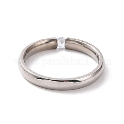 Schlichter Solitärring mit Kristall-Strass&nbsp;RJEW-I089-49P
