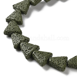 Fili di perline di roccia lavica naturale tinta a triangolo&nbsp;G-O126-04A-11