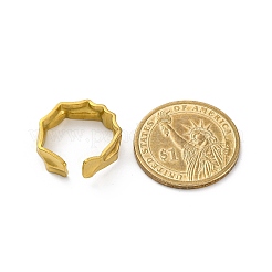 Bagues de manchette ouvertes en acier inoxydable 304 martelé pour femmes&nbsp;RJEW-M019-54G