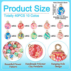 40 Stück 10 Farben handgefertigte Anhänger aus Polymer-Ton&nbsp;CLAY-TA0001-95