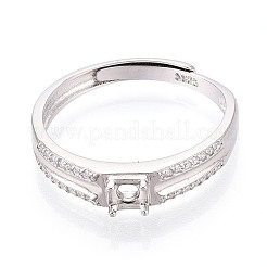 Rhodinierter 925 Sterlingsilber-Verlobungsring mit Mikropavé und Zirkonia&nbsp;STER-T008-15P