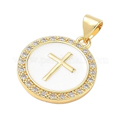Colgantes religiosos con cruz de latón y circonitas cúbicas transparentes micro pavé&nbsp;CU-CBA83A6-03B-G02