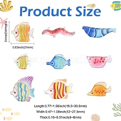 45 pz 9 stili di cabochon in resina trasparente a forma di pesce&nbsp;CRES-CJZ0009-01