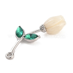 Résine de pendants d'alliage de fleurs&nbsp;PALLOY-U003-06P-03