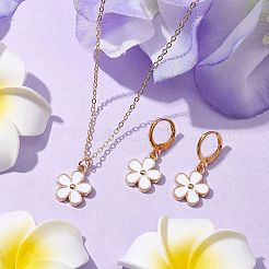 Ensembles de boucles d'oreilles dormeuses et de colliers pendentif en alliage d'émail de fleur&nbsp;SJEW-JS01298