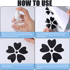 4 Blatt 2 Farben Blumen PVC wasserdichte Autoaufkleber&nbsp;DIY-GF0008-94B