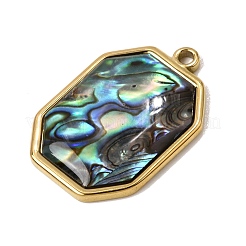 Anhänger aus Edelstahl 304 und natürlicher Paua-Muschel&nbsp;SH-CBA7184-01F-G