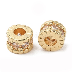 Perles de placage en laiton avec zircone cubique de micro pave&nbsp;KK-A186-03A-LG