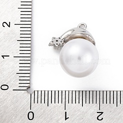 Crémaillère en laiton plaqué avec pendentifs en zircone cubique et pendentifs en perles d'imitation ABS&nbsp;KK-Q010-09P