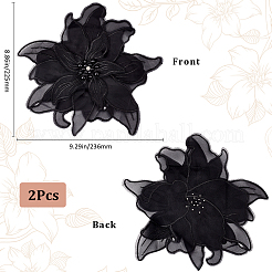 Poliestere con ricamo in perle finte di plastica accessorio fai da te&nbsp;DIY-WH20010-34B