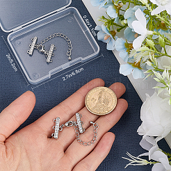 2 Stück Messing Micro Pave klare Zirkonia Kettenverlängerung&nbsp;KK-BBC0013-58