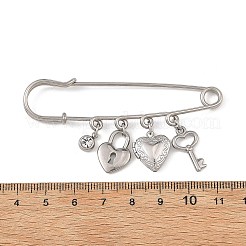 Broche pendentif en acier inoxydable 316 et 201 avec strass&nbsp;JEWB-BR00205