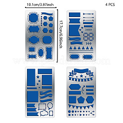 4 pieza de plantillas de corte de acero inoxidable 304 personalizadas de 4 estilos&nbsp;DIY-FG0002-07