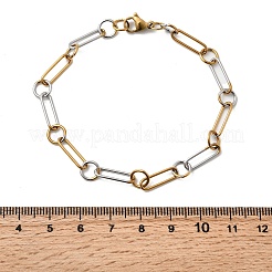 Ovale Gliederkettenarmbänder aus 304 Edelstahl für Damen&nbsp;BJEW-D377-01B
