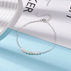 Gliederarmband aus Naturperlen mit 304 Edelstahl-Kabelketten für Damen&nbsp;BJEW-JB08002-02