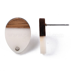 Ohrstecker aus Harz und Walnussholz&nbsp;MAK-N032-006A-H01