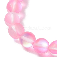 Bracelets extensibles en perles de pierre de lune synthétiques teintes rondes de 8 mm&nbsp;BJEW-JB10308-01