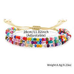 Unterlegscheibe-Glasperlen-Armbänder aus geflochtenen Perlen&nbsp;WP2117
