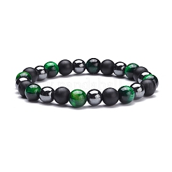 Set di bracciali elastici con perline di pietra rotonde&nbsp;BJEW-JB07259