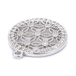 Latón micro pavimenta claro colgantes de circonio cúbico&nbsp;ZIRC-A018-05P-RS