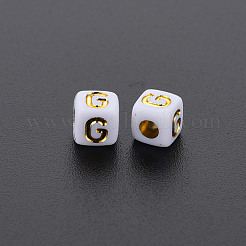 Undurchsichtige weiße Acrylperlen&nbsp;MACR-Q242-010G