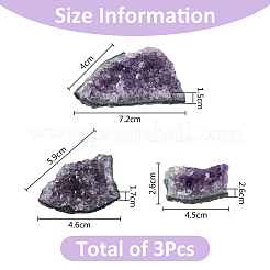 3 stücke 3 arten natürliche drusy amethyst display dekorationen&nbsp;AJEW-FH0004-48