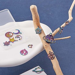 14 Stück Charms & Anhänger mit Weltraummotiv aus chirurgischem Edelstahl 316L&nbsp;JX097A