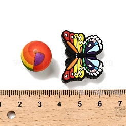 25 pieza de cuentas focales de silicona redondas y de mariposa&nbsp;SIL-L005-02F
