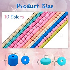 10 Stränge 10 Farben handgemachte Fimo Perlenstränge&nbsp;CLAY-SZ0001-97