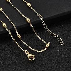 Collane a catena ovale intrecciata in ottone da 3 mm&nbsp;NJEW-M108-01G