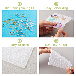 2 Stück 2 Stil Tropfen Charm Anhänger Silikonformen für DIY Ohrringherstellung&nbsp;DIY-TA0004-78