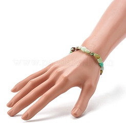 Bracelet de perles de pépites de chrysoprase naturelle pour hommes femmes&nbsp;BJEW-JB06667